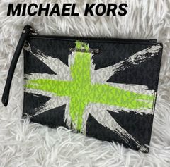 MICHAEL KORS クラッチバッグ　ネオンカラー　ペイント