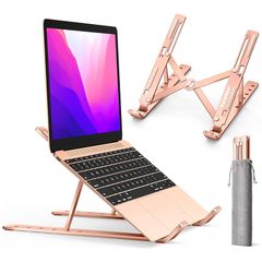 iVoler ノートパソコン スタンド PCスタンド 折りたたみ式 パソコンスタンド タブレットスタンド ラップトップスタンド ノートPCスタンド 人間工学設計 アルミ合金製 6段階高さ調節可能 姿勢改善 腰痛/猫背解消 滑り止め付き 折りたたみ式 持ち運 1
