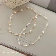 ネックレス ブレスレット 結婚式 韓国 ゴム アクセサリー お呼ばれ 2way イミテーションパール パール 樹脂パール 20代 30代 40代 レディース シンプル haremode RT33005