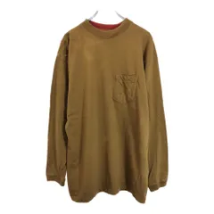 90年代 GAP ギャップ 長袖ポケットＴシャツ オールドギャップ ブラウン(メンズ XL)中古 古着 U6821