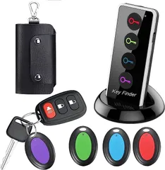 COOLEAD キーファインダー 4IN1ワイヤレス 探し物探知機 キーホルダー型 忘れ物防止 忘れ物探知機 鍵・携帯電話・リモコン