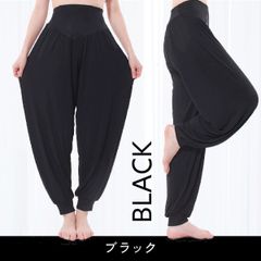 とろみヨガパンツ ブラック  ゆったり 美脚 ヨガウェア 伸縮性 ジャズダンス 部屋着 ストレッチパンツ スポーツ ヨガ ダンス トレーニング フィットネス ウォーキング ダボっと ルーズ リラックス ウェア おしゃれ 速乾 快適 ハイウエスト さらさら