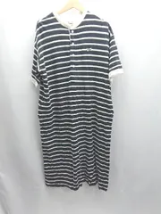 ◇ ⊂ FREAK'S STORE フリークスストア ボーダー　ワンポイント 半袖 ロング ワンピース サイズＦ ネイビー系 レディース E  【1503310003383】