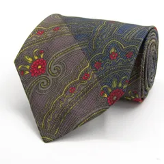 アクアスキュータム ブランド ネクタイ ストライプ柄 花柄 シルク イギリス製 PO メンズ ネイビー Aquascutum 【中古】