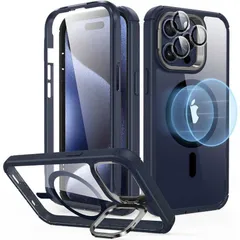 【 新品 未開封 】   ESR iPhone 15 Pro Max 2パート ハイブリッドケース(MagSafe対応) Clear Dark Blue ArmorToughCase 未使用 送料無料