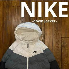【NIKEナイキ】トリコロールカラーフーデッドダウンジャケット XL