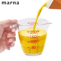 計量カップ マーナ marna 目盛りが見やすい計量カップ 200ml クリア メジャーカップ 計量コップ 計量器具 食洗機対応 キッチン用品 調理器具 フック穴付き のサムネイル