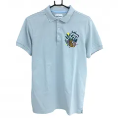 ジャックバニー 半袖ポロシャツ ライトブルー アニマル刺しゅう メンズ 5(L) ゴルフウェア Jack Bunny