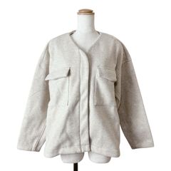 タグ付き　ルピリアン Lupilien ノーカラー　フェルテッドジャケット　アウター　ナチュラン