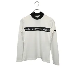 DESCENTE GOLF デサントゴルフ モックネック 長袖 Tシャツ DGWWJB03 ホワイト/ブラック M