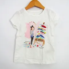 ケイトスペード 半袖Ｔシャツ トップス グラフィック コットンT キッズ 女の子用 110/5Yサイズ 白×ピンク×紫 Kate Spade 【中古】