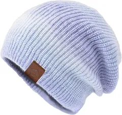 CUBATTY 母の日 ニット帽 レディース 帽子 防寒 ニットキャップ 裏起毛 厚手 柔らかい 保温 おしゃれ( パープル(帽子のみ),  Free Size)