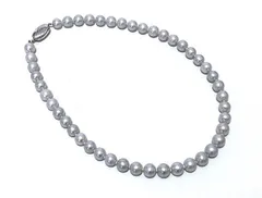 ●【最安値】9.5~8mm 玉　シルバー台座　あこや本真珠 パール ネックレス /am-A-206-5487-35/天然/グレーパール/エレガント/高級/本物/綺麗/上品