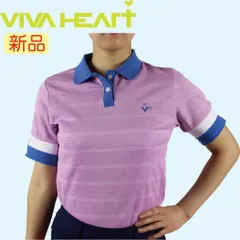 【新品・未使用】 Mサイズのみ ビバハート 半袖ポロシャツ レディース 012-29342 ディンプルボーダーポロシャツ ゴルフウェア ポップ ボーダー VIVA HEART