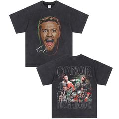 コナー・マクレガー UFC Conor McGregor　格闘技 ヴィンテージ加工 両面プリント Tシャツ　ラップＴ　S-3XL