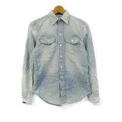 ラルフローレン 長袖シャツ トップス デニムシャツ コットン レディース 2 155/84Aサイズ ライトブルー RALPH LAUREN 【中古】