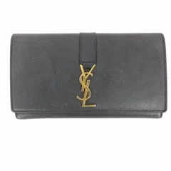 イヴサンローラン Yves Saint Laurent ラージフランプウォレット 黒 メンズ 表記無 のサムネイル