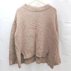 ◇ UNITED ARROWS ラウンドネック シンプル サイドスリット 長袖 ニット セーター サイズ表記なし ブラウン レディース E  【1303020030873】