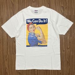 90s Hanes BEEFY USA製 We Can Do It! Tシャツ L ホワイト