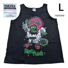 90s 00s プリント　タンクトップ Lブラック