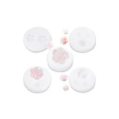 サムコス シリコンモールド 花型 ５個セット 立体 花 桜 薔薇 バラ uvレジン エポキシ樹脂 DIY 手作り アロマストーン 石鹸 キャンドル 粘土 樹脂 シリコン型 抜き型 (D) 0
