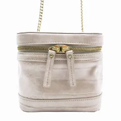 ダイアナ DIANA ミニ バニティ チェーン ショルダー バッグ クロコダイル 型押し カバン アイボリー ur118 【中古】