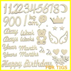 【数量限定】SPKURICP 木製 レターバナー 40枚セット 月齢フォトグッズ ニューボーンフォト ウッドレター 月齢カード マンスリーカード 記念日フォト 撮影道具 記念写真 出産祝い 成長記録 プレゼント 誕生日