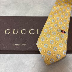美品 GUCCI グッチ シルク 100％ イエロー 花柄 フラワー 254-666