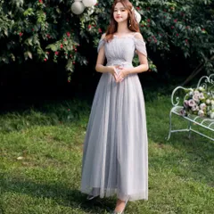 ☆ グレー×C ☆ ロングドレス パーティードレス 宴会 フォーマル ドレス ロングドレス ブライズメイドドレス 結婚式 フォーマル オケージョン おしゃれ きれいめ フォーマルドレス お呼ばれ 二次会 上品 Aライン パーティードレス 演奏会 披露宴 卒業式