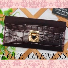 ❤️【大人のネイビー♪】高級感×シンプルの大人お洒落総本革長財布