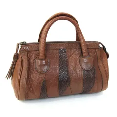  イビサ ハンドバッグ ブラウン レザー パイソン 中古