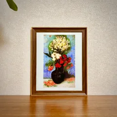新品☆額縁付アートポスター☆フィンセント・ファン・ゴッホ☆Vincent van Gogh☆Vase with Carnations and Other Flowers, 1886☆75