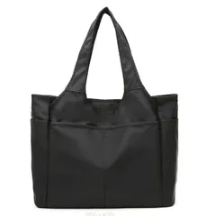 トートバッグ 軽量 ショルダーバッグ 手提げ 肩掛け エコバッグ 入院 出張 旅行 レディース メンズ 鞄 (ブラック) おしゃれ かっこいい かわいい プレゼント 人気 大容量 用 防水 撥水 A4 A5 B5 B4 a4 PC iPad ばっ [ブラック]