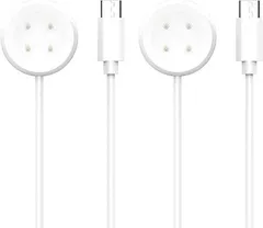 【在庫処分】［RuenTech］Google Pixel Watch 2対応スマートウォッチ充電器 ポータブルType-Cポート付き腕時計充電スタンド 1 m長磁気吸引充電ケーブル (2本-ホワイト)