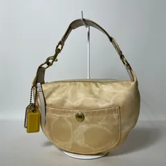 2509-346｜コーチ シグネチャー ハンドバッグ ホワイト×ベージュ