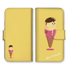 iPhone 16 ProMAX ケース 手帳型 アイフォン16プロマックス スマホケース 携帯ケース アイス アイスクリーム スイーツ 甘い ポップ カラフル イラスト かわいい キャラクター カラー01
