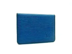 LOUIS VUITTON ルイヴィトン M63205 エピ 2カルト ヴェルティカル カードケース パスケース カード入れ トレドブルー DI9642