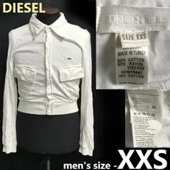 美品★DIESEL/ディーゼル★ショート丈ジャケット【メンズXXS/白デニム】アウター/ブルゾン/ハイウエスト/コットン/Tops/Shirts◆cBH820<sale>