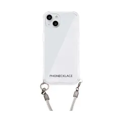 PHONECKLACE ロープショルダーストラップ付きクリアケース for iPhone 13 グレー PN21591i13GRのサムネイル