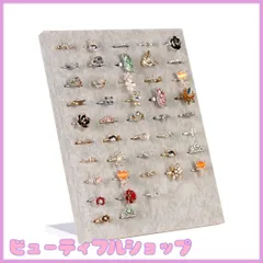 【特価】siawadeky 指輪スタンド L型 ピアス アクセサリースタンド ディスプレイ ベロア調 ジュエリー トレイ ジュエリーケース 指輪ケース ピアス整理 小物入れ ディスプレイ リング 50個収納可能