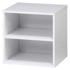 【数量限定】カラーボックス 収納 ホワイト 組み合わせ自由 幅34.5×奥行29.5×高さ34.5cm 2段 81904 キューブボックス 不二貿易(Fujiboeki)