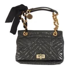 LANVIN ランバン イタリア製 キルティング レザー 2Way ハンド チェーン ショルダー バッグ ブラック系【中古】のサムネイル