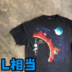 T5981 unknown コスモ　プリントTシャツ 宇宙 総柄　古着