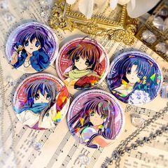 5点セット　CLANNAD 古河渚 × 藤林杏 同人アニメグッズ マグネシウム合金 レーザーガラスクラッシュバッジ