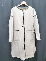 ◇ ◎ Kastane カスタネ パイピング ノーカラー ロング サイドスリット 長袖 コート サイズF ベージュ レディース P  【1404250003719】のサムネイル