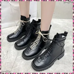 送料無料 厚底 ショートブーツ レディース 裏起毛 カッコいい レースアップ ブーツ 履きやすい 編み上げ 美脚ブーツ 秋冬 カジュアルショートブーツ内ボア ストリート大人 ミドルブーツ韓国風 ショートブーツ 黒 ワークブーツお洒落