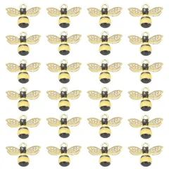【新着商品】　手作り素材 　DIY　ハンドメイド　手芸用品 SUNNYCLUE　1箱24個　エナメル　ミツバチ　チャーム　動物　チャーム　蜜蜂　チャーム　蜂　パーツ　動物　ピアス　ラインストーン　イヤリング　蜂の巣　ネックレス　合金　ブレスレット　昆虫　キーホ