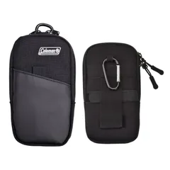 【在庫処分】スマートポーチ ブラック/ブラック スマホポーチ コラボレーションモデル ベルト ループ カラビナ (コールマン) 付き アウトドア キャンプ Coleman iPhone Galaxy Google & Pixel Xperia など対応 エツミ