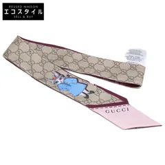 はる。 GUCCI スカーフ 大判 ヒグチユウコ YUKO HIGUCHI GUCCI × Yuko Higuchi Rabbit Scarf Animal Silk Modal Beige