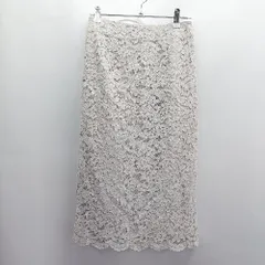 ◇ ⊂Φ NATURAL BEAUTY BASIC 花柄 レース 膝丈 タイト スカート サイズXS ライトグレー レディース E  【1504240011868】